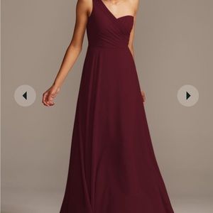 Wine color David’s bridal bridesmaids dress size 12 worn once. Unaltered
